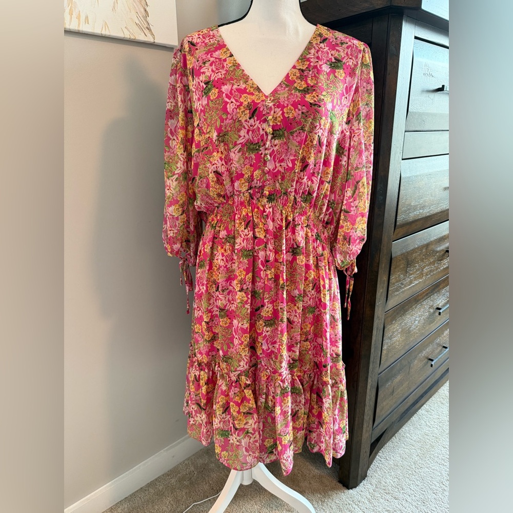 Taylor Pink Floral Dress